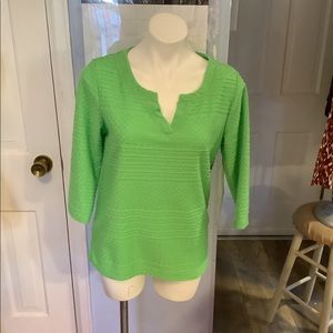 NWT WAFFLE POLYESTER GREEN TOP